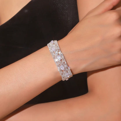 Simple Style Solid Color Rhinestone Women's Bracelets