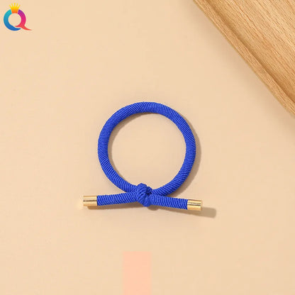 Simple Style Solid Color Rubber Band Metal Hair Tie 1 Piece