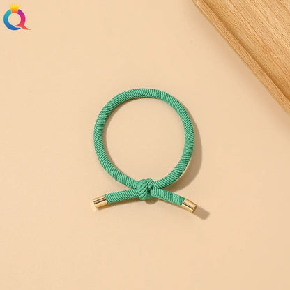 Simple Style Solid Color Rubber Band Metal Hair Tie 1 Piece