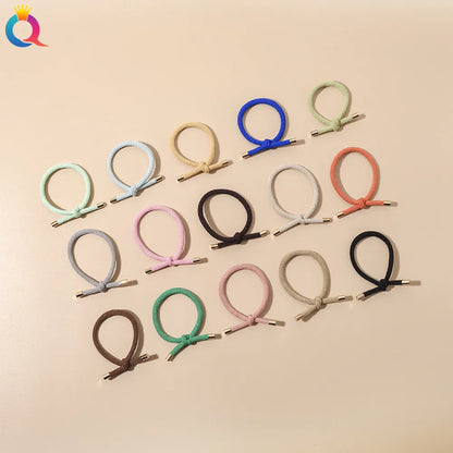 Simple Style Solid Color Rubber Band Metal Hair Tie 1 Piece