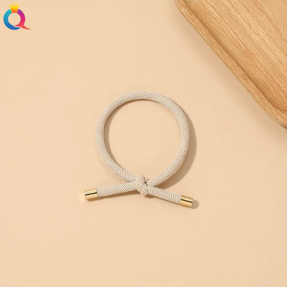 Simple Style Solid Color Rubber Band Metal Hair Tie 1 Piece