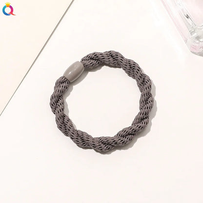 Simple Style Solid Color Rubber Band Metal Hair Tie 1 Piece