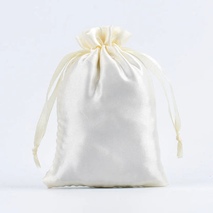 Simple Style Solid Color Satin Drawstring Jewelry Packaging Bags