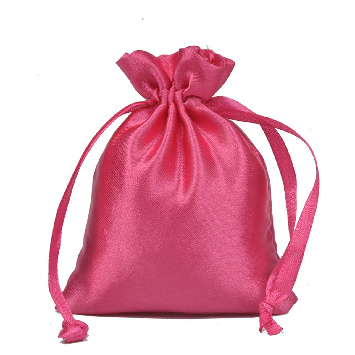 Simple Style Solid Color Satin Drawstring Jewelry Packaging Bags