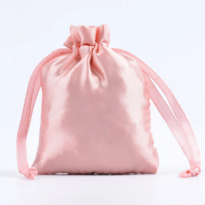 Simple Style Solid Color Satin Drawstring Jewelry Packaging Bags