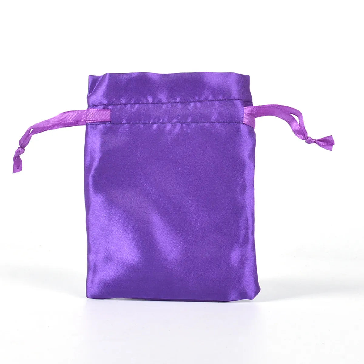 Simple Style Solid Color Satin Drawstring Jewelry Packaging Bags