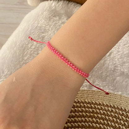 Simple Style Solid Color Seed Bead Rope Wholesale Drawstring Bracelets