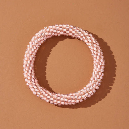 Simple Style Solid Color Seed Bead Wholesale Bangle