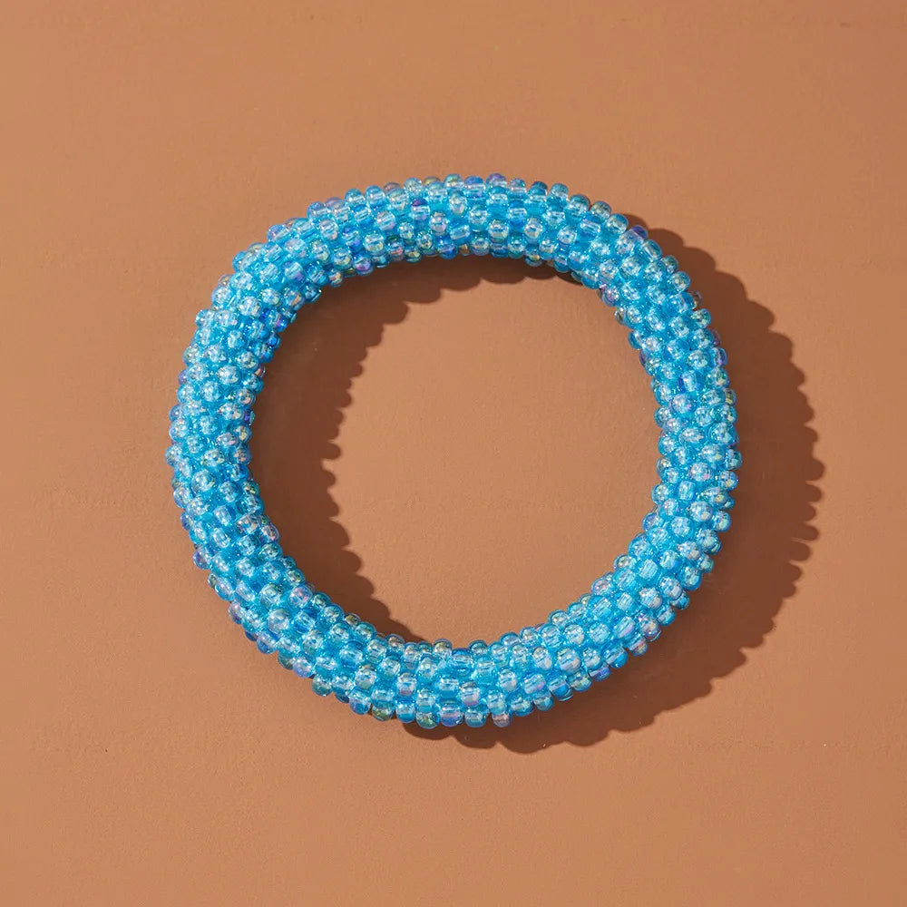 Simple Style Solid Color Seed Bead Wholesale Bangle