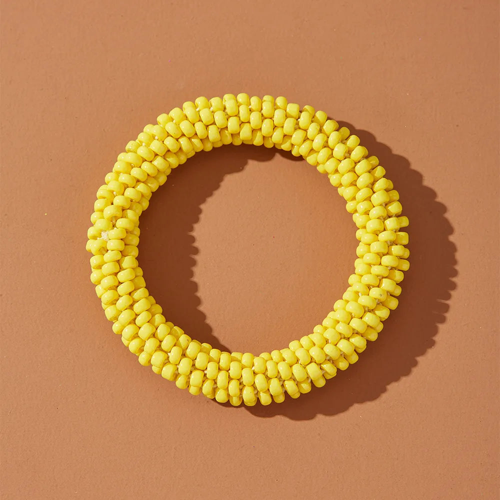 Simple Style Solid Color Seed Bead Wholesale Bangle