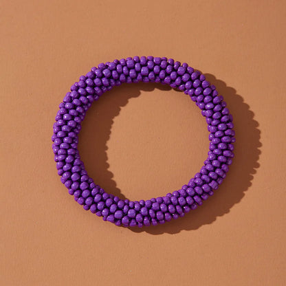 Simple Style Solid Color Seed Bead Wholesale Bangle