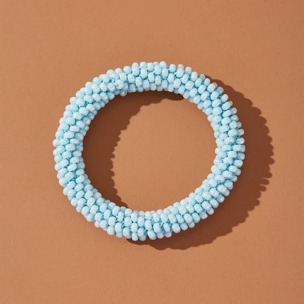 Simple Style Solid Color Seed Bead Wholesale Bangle