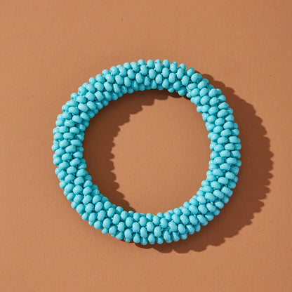 Simple Style Solid Color Seed Bead Wholesale Bangle