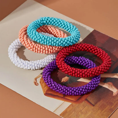 Simple Style Solid Color Seed Bead Wholesale Bangle