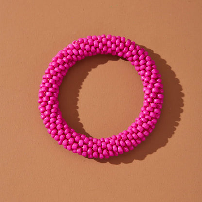 Simple Style Solid Color Seed Bead Wholesale Bangle