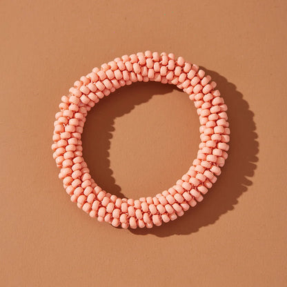 Simple Style Solid Color Seed Bead Wholesale Bangle