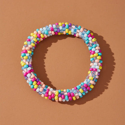 Simple Style Solid Color Seed Bead Wholesale Bangle