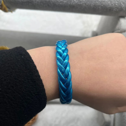 Simple Style Solid Color Silica Gel Braid Unisex Wristband