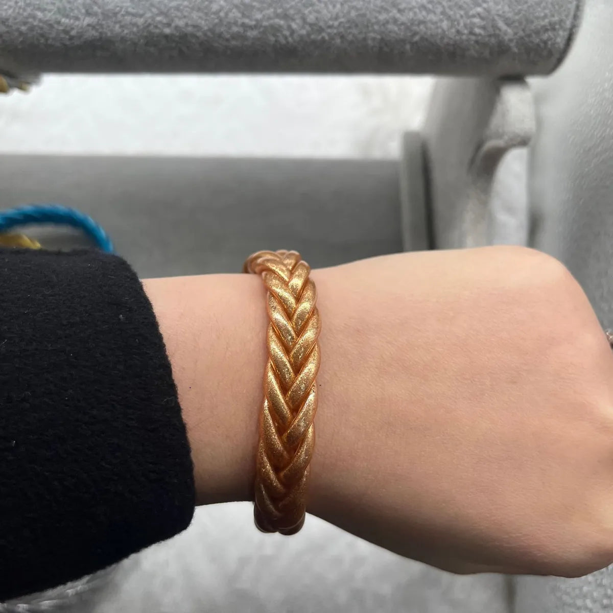 Simple Style Solid Color Silica Gel Braid Unisex Wristband