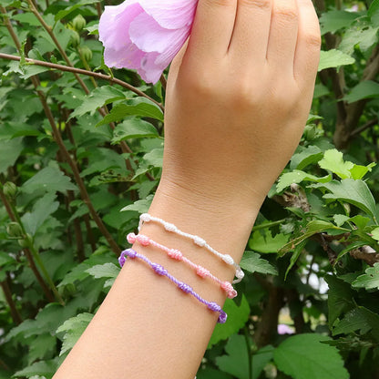 Simple Style Solid Color Silk Thread Braid Unisex Bracelets