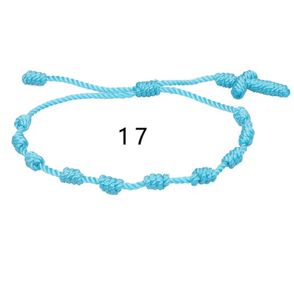 Simple Style Solid Color Silk Thread Braid Unisex Bracelets