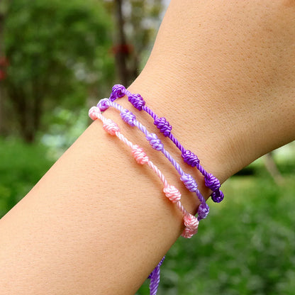 Simple Style Solid Color Silk Thread Braid Unisex Bracelets