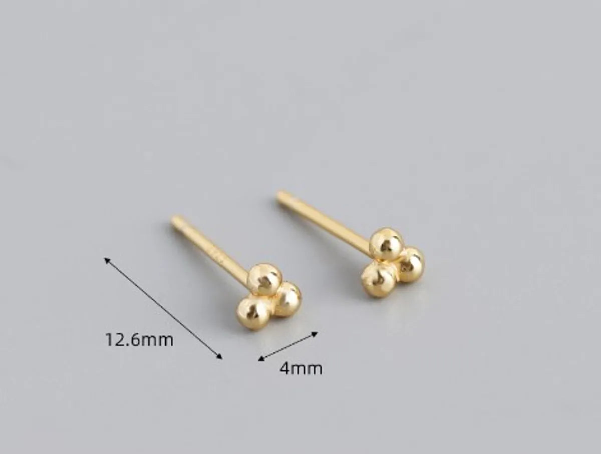 Simple Style Solid Color Silver Ear Studs 1 Pair