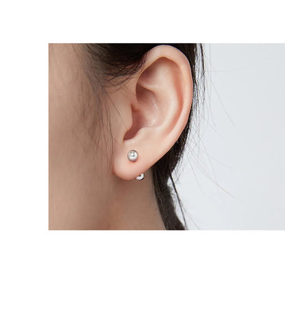 Simple Style Solid Color Silver Plating Ear Studs 1 Pair