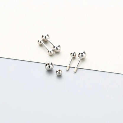 Simple Style Solid Color Silver Plating Ear Studs 1 Pair