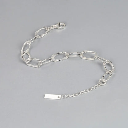 Simple Style Solid Color Silver Plating Hollow Out Bracelets 1 Piece