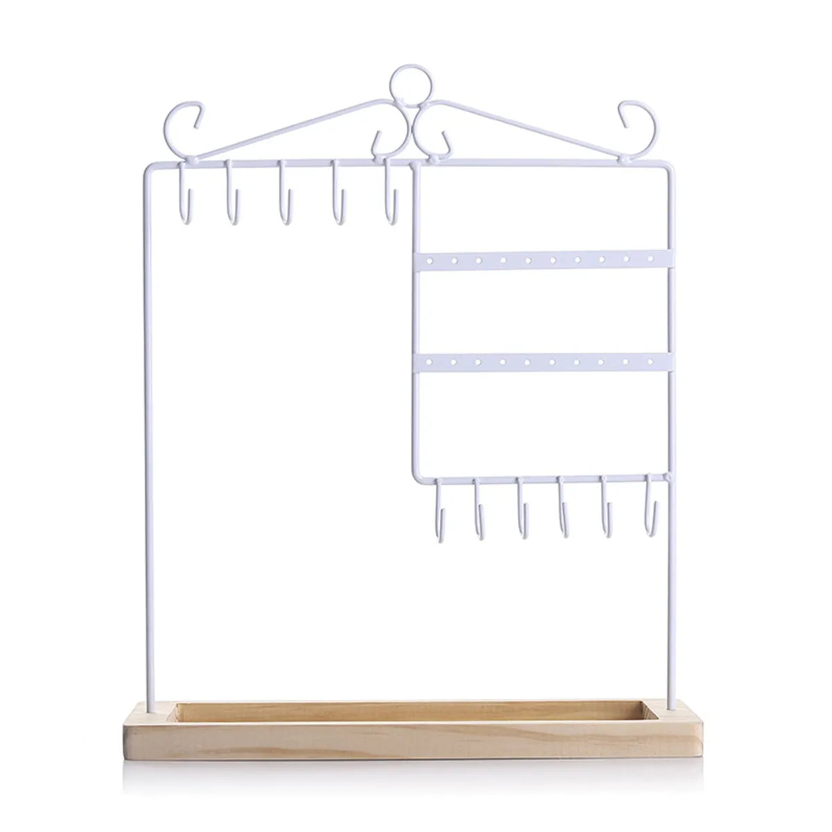 Simple Style Solid Color Solid Wood Iron Jewelry Rack