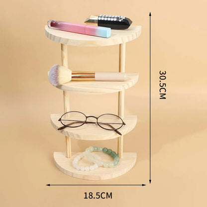 Simple Style Solid Color Solid Wood Jewelry Rack