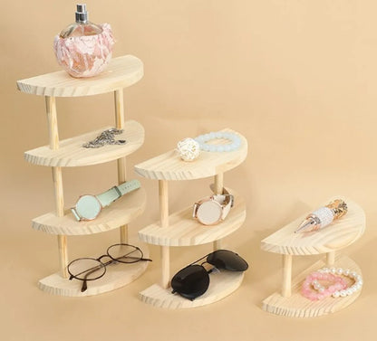 Simple Style Solid Color Solid Wood Jewelry Rack