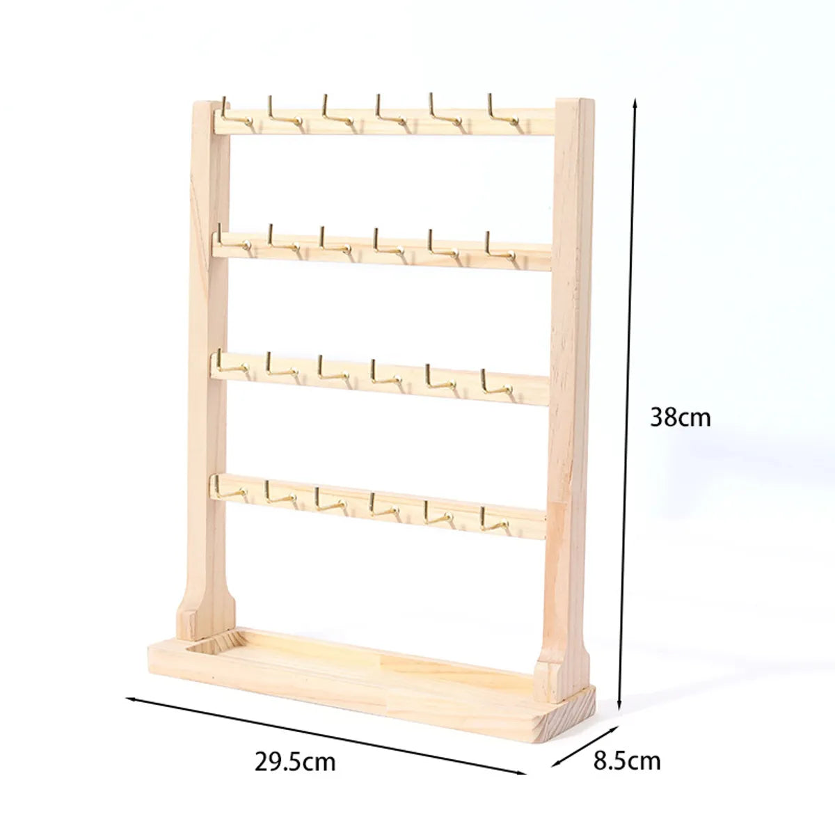 Simple Style Solid Color Solid Wood Jewelry Rack