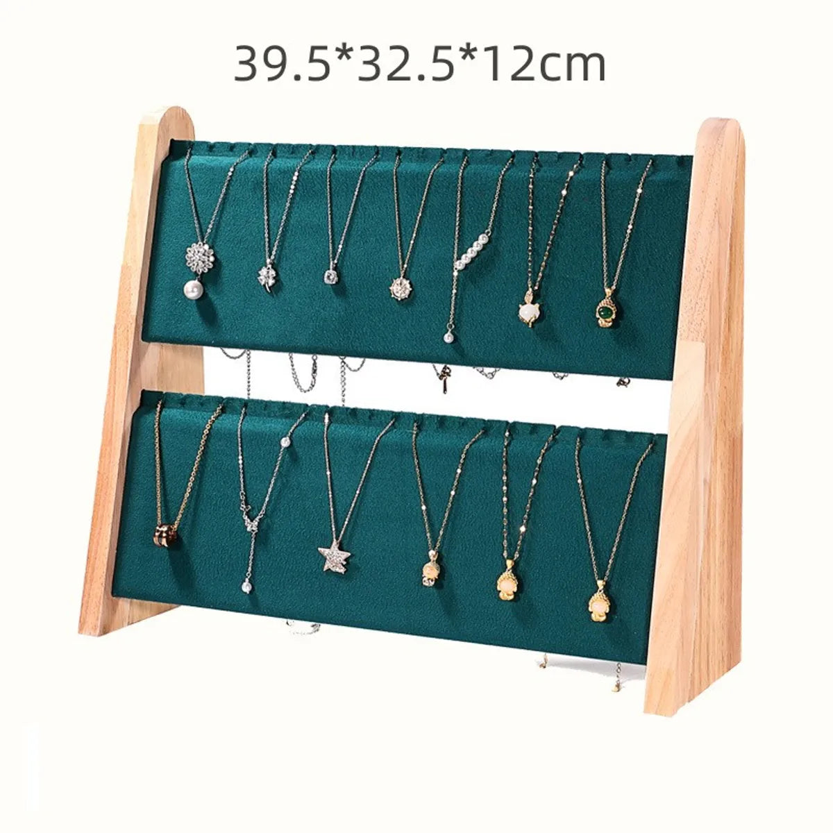 Simple Style Solid Color Solid Wood Patchwork Jewelry Display