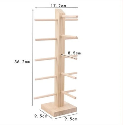 Simple Style Solid Color Solid Wood Patchwork Jewelry Rack