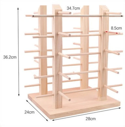 Simple Style Solid Color Solid Wood Patchwork Jewelry Rack