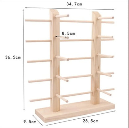 Simple Style Solid Color Solid Wood Patchwork Jewelry Rack