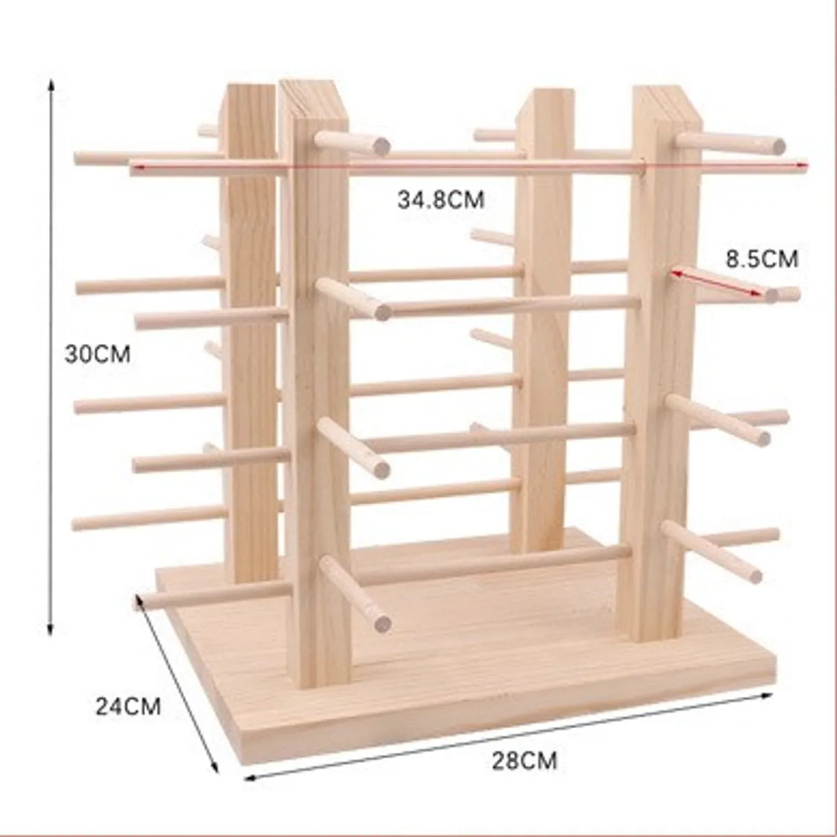 Simple Style Solid Color Solid Wood Patchwork Jewelry Rack