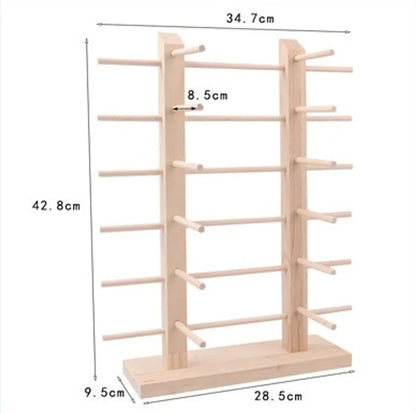 Simple Style Solid Color Solid Wood Patchwork Jewelry Rack