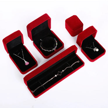 Simple Style Solid Color Sponge Flannel Jewelry Boxes