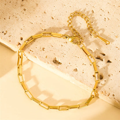 Simple Style Solid Color Stainless Steel 18K Gold Plated Bracelets In Bulk