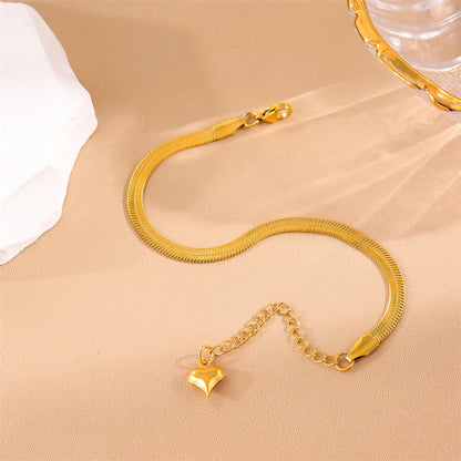 Simple Style Solid Color Stainless Steel 18K Gold Plated Bracelets In Bulk