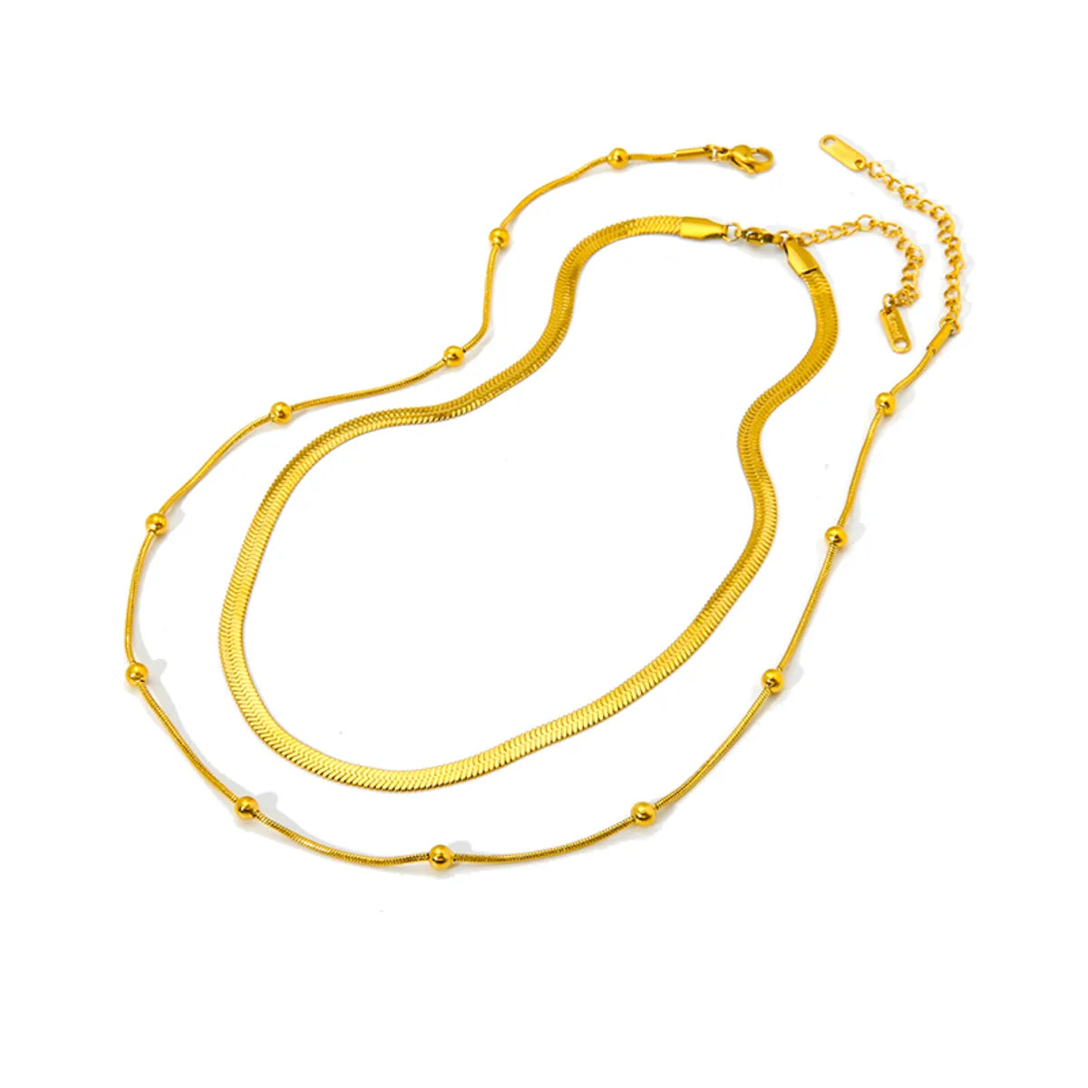 Simple Style Solid Color Stainless Steel 18k Gold Plated Necklace In Bulk