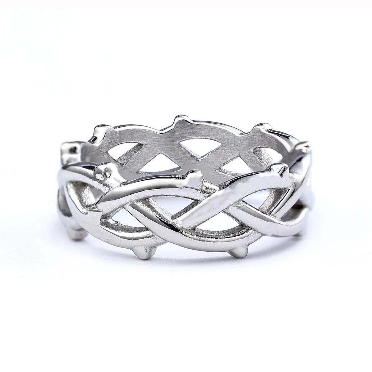 Simple Style Solid Color 304 Stainless Steel Asymmetrical Unisex Rings