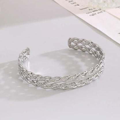 Simple Style Solid Color Stainless Steel Bangle In Bulk