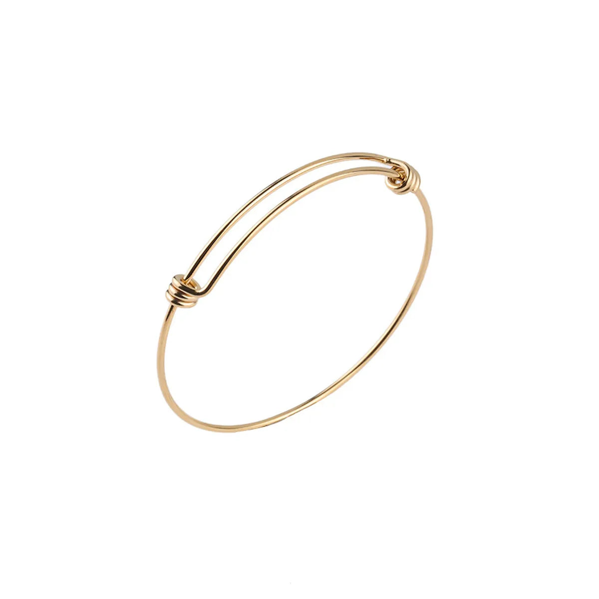 Simple Style Solid Color Stainless Steel 18K Gold Plated None Bangle In Bulk