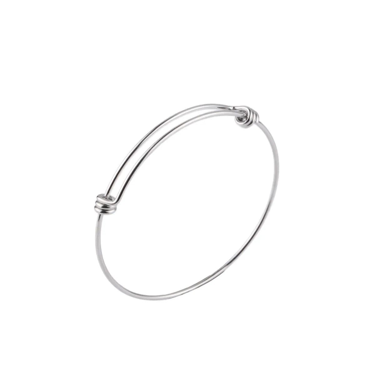 Simple Style Solid Color Stainless Steel 18K Gold Plated None Bangle In Bulk