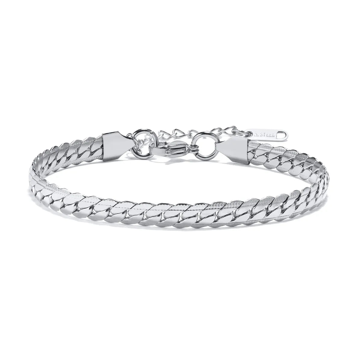 Simple Style Solid Color Stainless Steel Bracelets 1 Piece