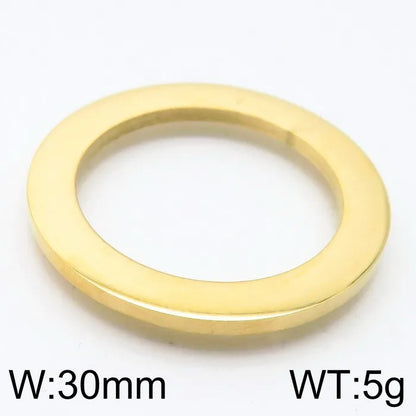 1 Piece Stainless Steel 18K Gold Plated Solid Color